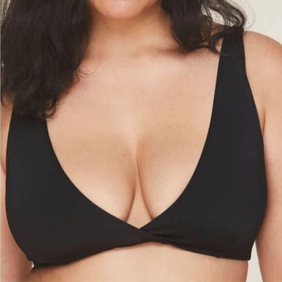 Andie The Belmar Top Triangle Bikini NWT Black Size Small - Picture 1 of 7